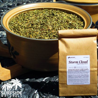 Bowl of Storm Cloud Traditional Herbal Blend and Package
