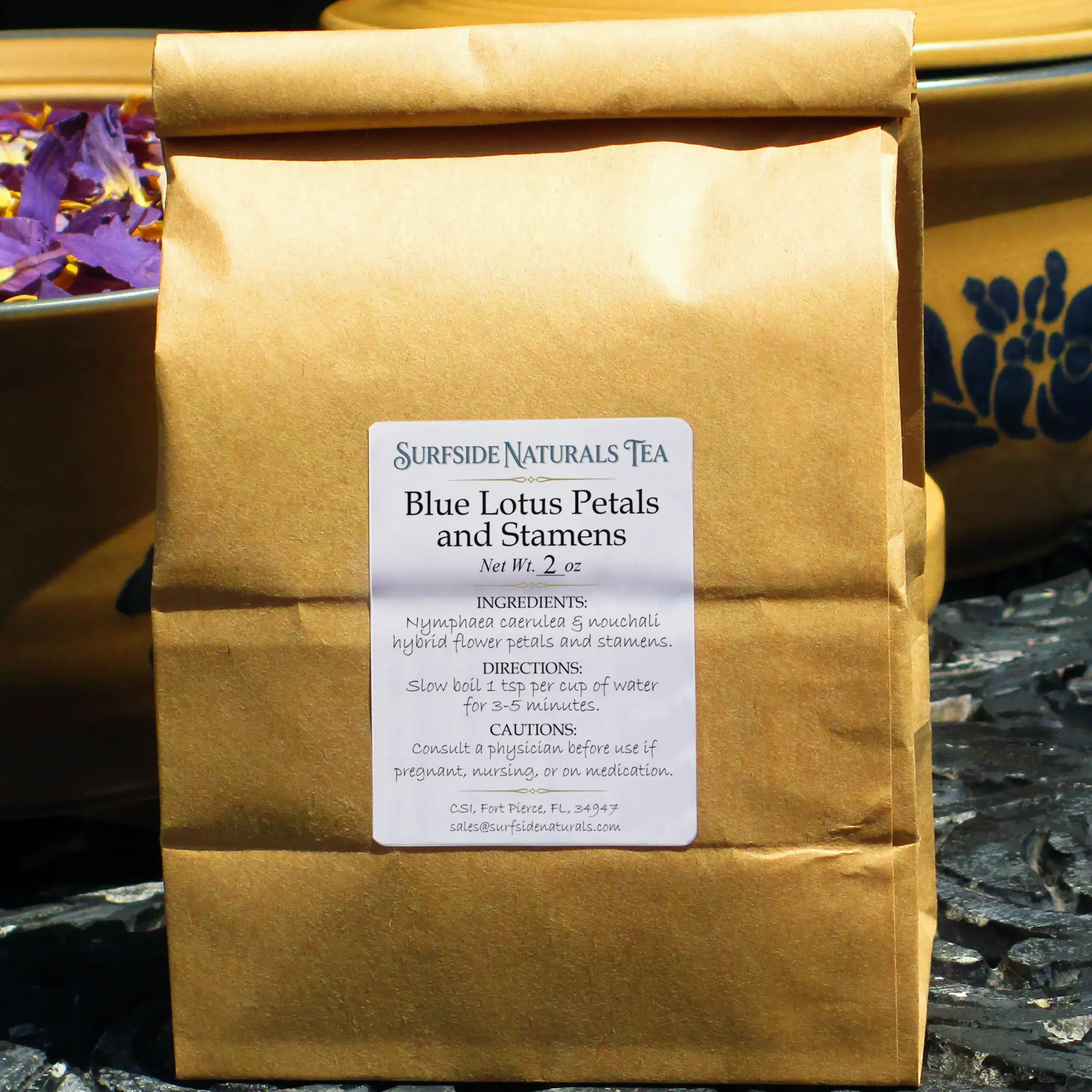 Blue lotus flowers petals and stamens tea 2oz package