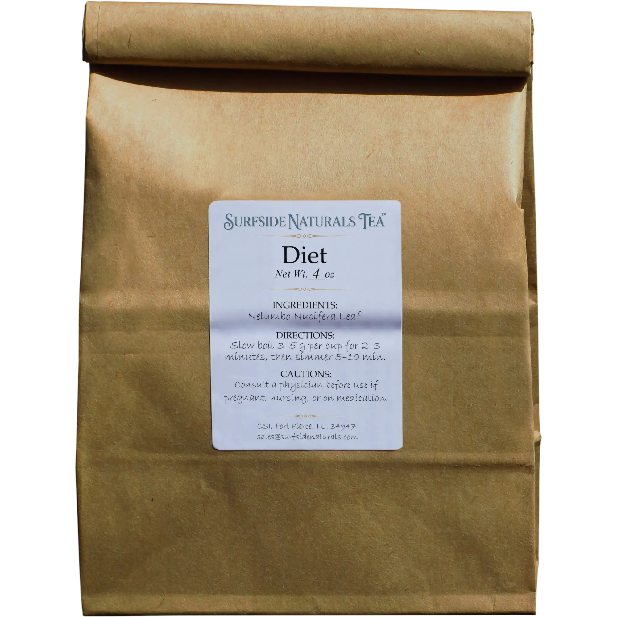 Diet tea lotus leaf 4oz package