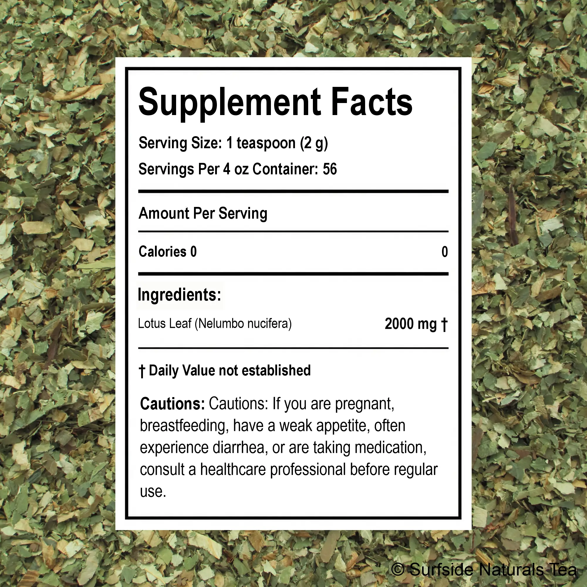 Lotus leaf slimming tea supplement facts