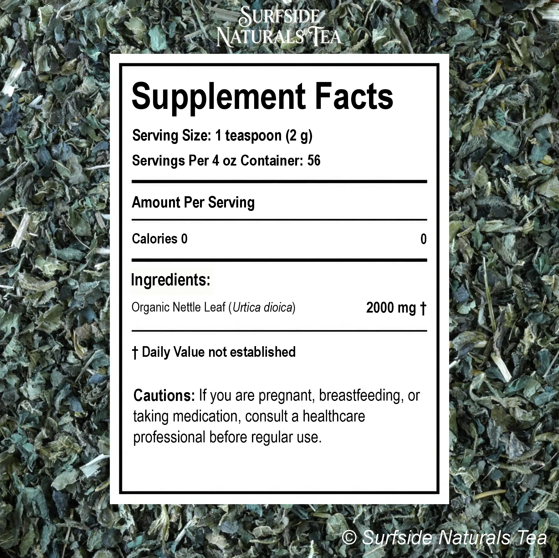 Nettle tea supplement facts
