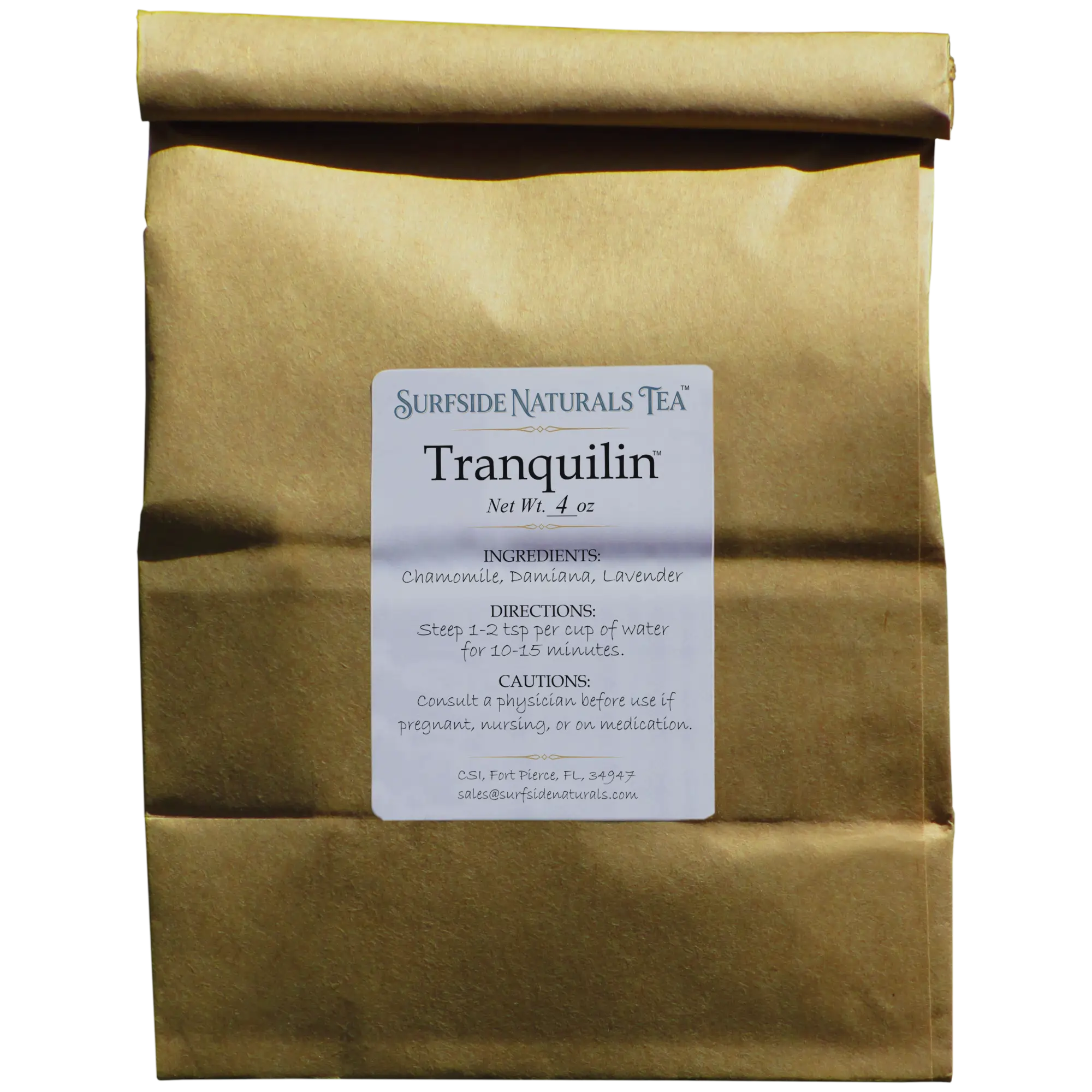 Tranquilin stress relief tea 4 oz package
